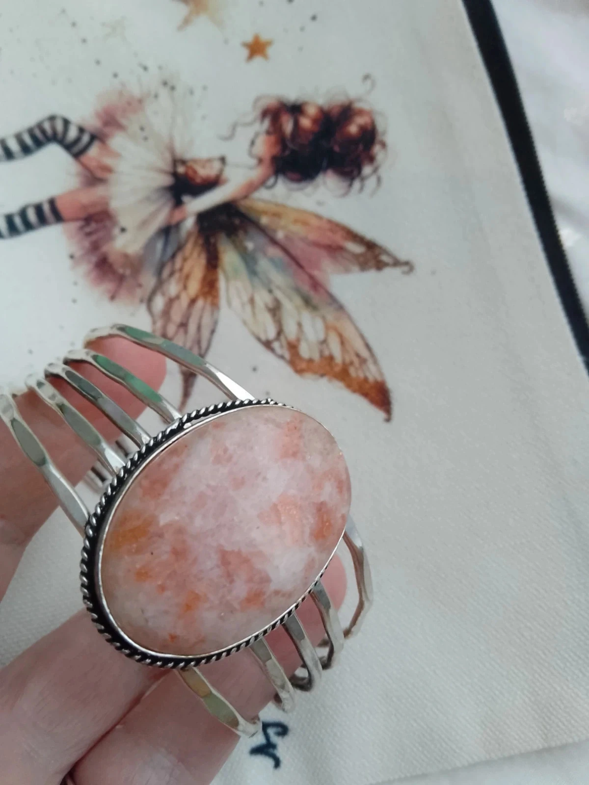 Bracelet pierre de lune orangée – photo 2